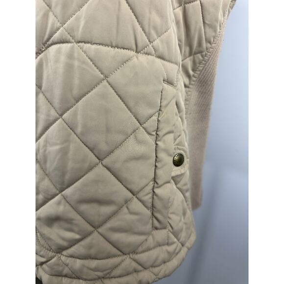 Lauren Ralph Lauren Quilted Vest Tan Zip Ribbed Sides Puffer Womens Plus Size 2X - Picture 8 of 16